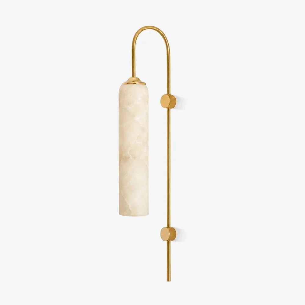 Cylinder Tube Wall Sconce in alabaster for Hallway by AUVIELIGHT