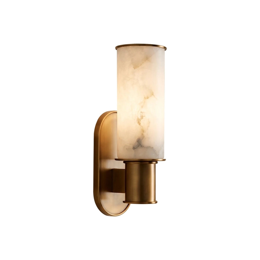 Dualis Cylindrical Wall Sconce in alabaster for Hallway by AUVIELIGHT