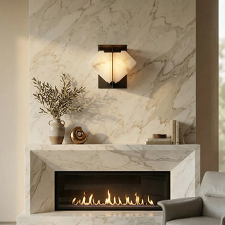 Folded Wall Sconce in alabaster for Hallway by AUVIELIGHT