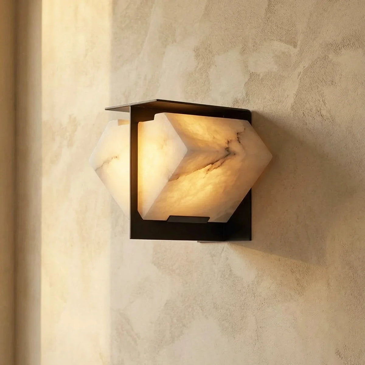 Folded Wall Sconce in alabaster for Hallway by AUVIELIGHT