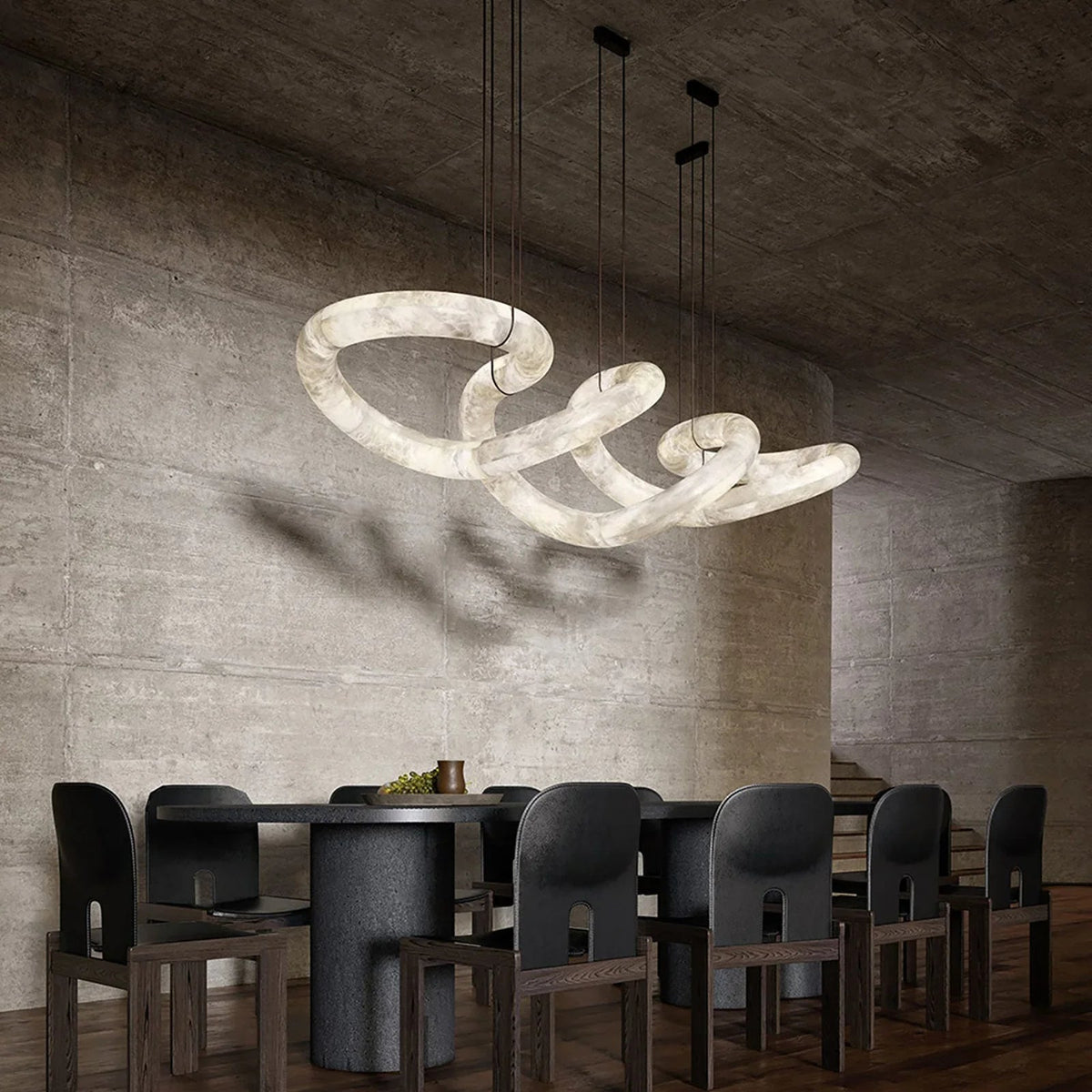Infinity Chandelier in alabaster for Dining Room by AUVIELIGHT