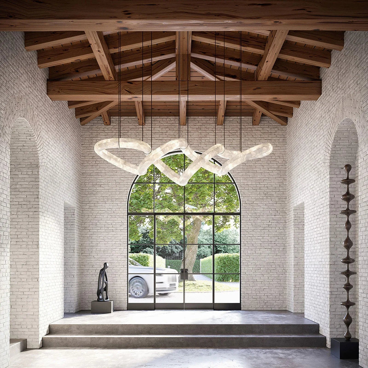 Infinity Chandelier in alabaster for Dining Room by AUVIELIGHT