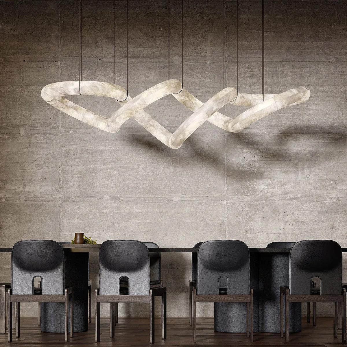 Infinity Chandelier in alabaster for Dining Room by AUVIELIGHT