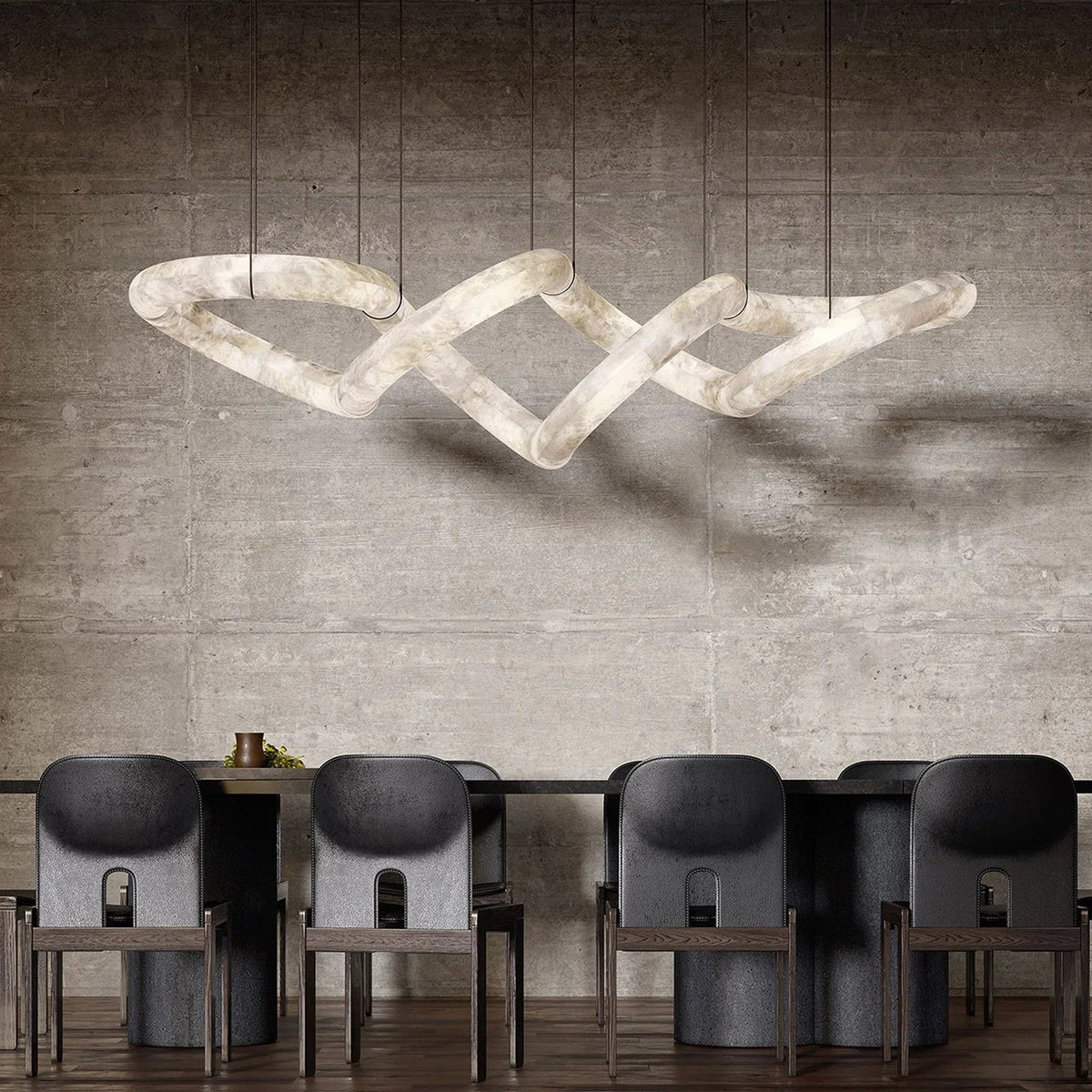 Infinity Chandelier in alabaster for Dining Room by AUVIELIGHT