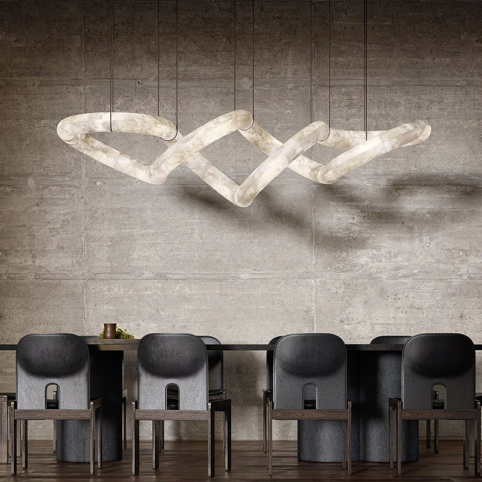 Infinity Chandelier in alabaster for Dining Room by AUVIELIGHT