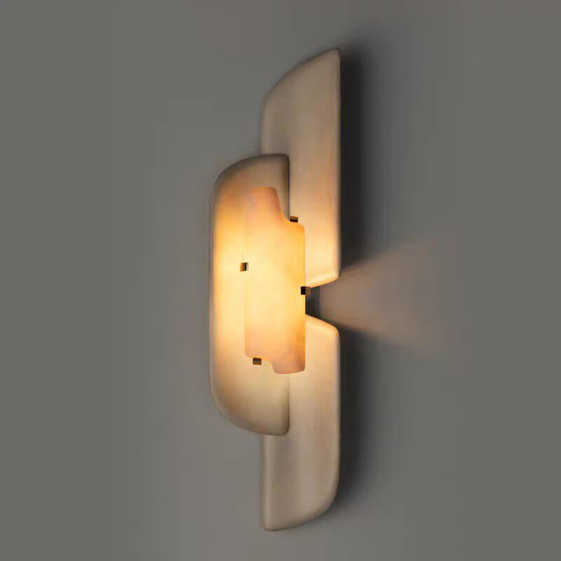 Layered Wall Sconce in alabaster for Hallway by AUVIELIGHT
