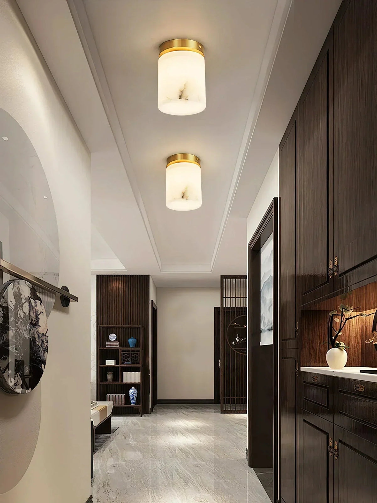 Melange Ceiling Light in alabaster for Living Room by AUVIELIGHT