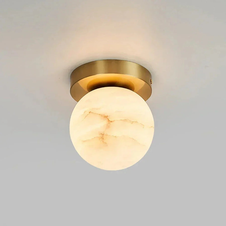 Melange Ceiling Light in alabaster for Living Room by AUVIELIGHT, Model A Size: Dia 12cm x H 15cm / ∅ 4.7″ x H 5.9″ / Gold & White and 1 other