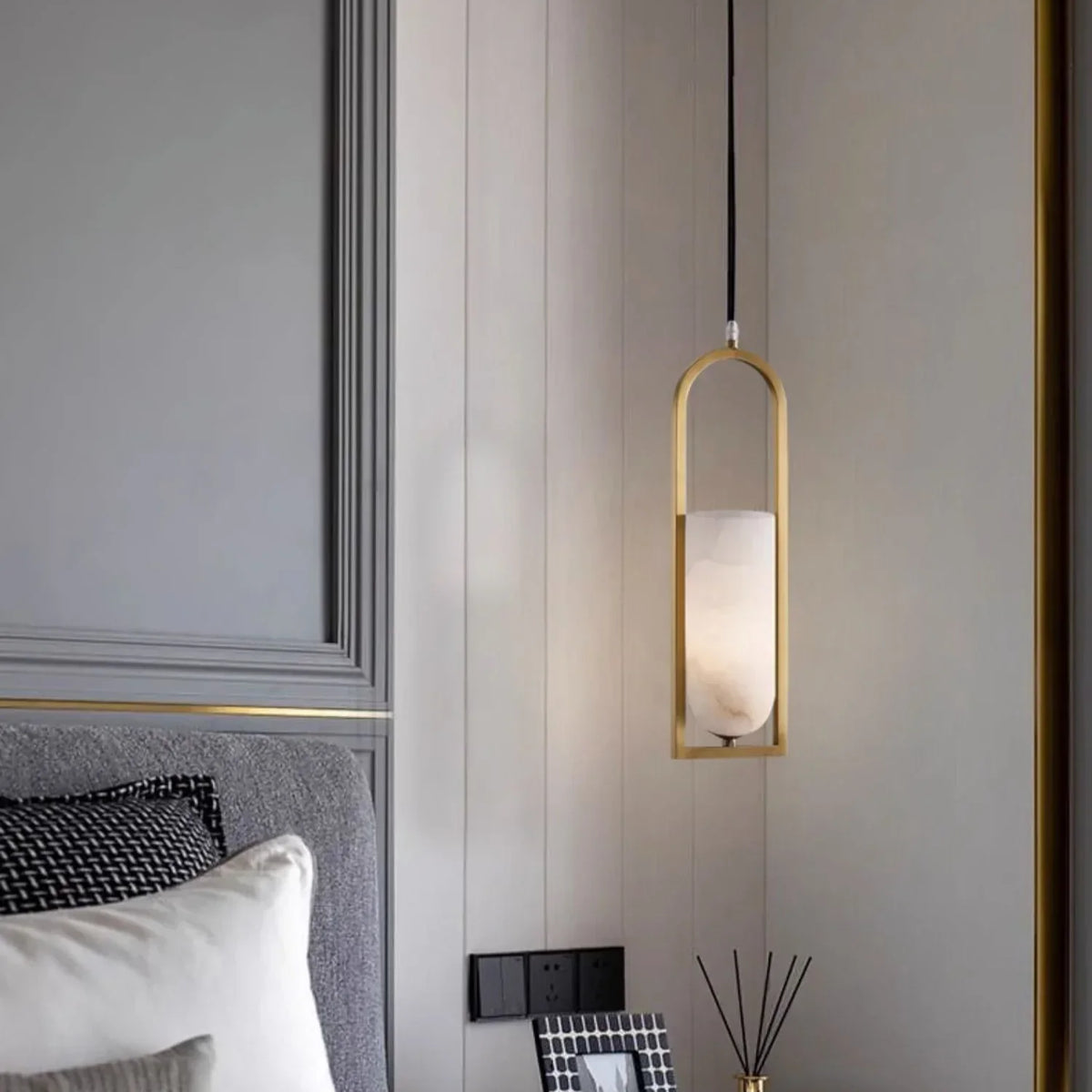 Melange Pendant Light in alabaster for Kitchen Island by AUVIELIGHT