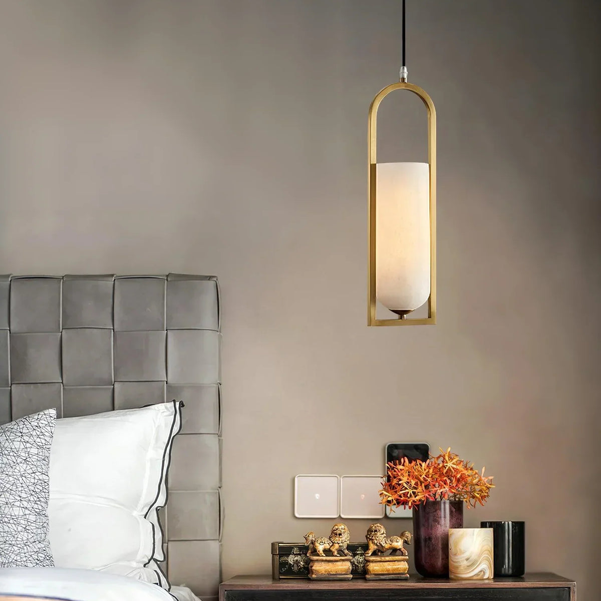 Melange Pendant Light in alabaster for Kitchen Island by AUVIELIGHT