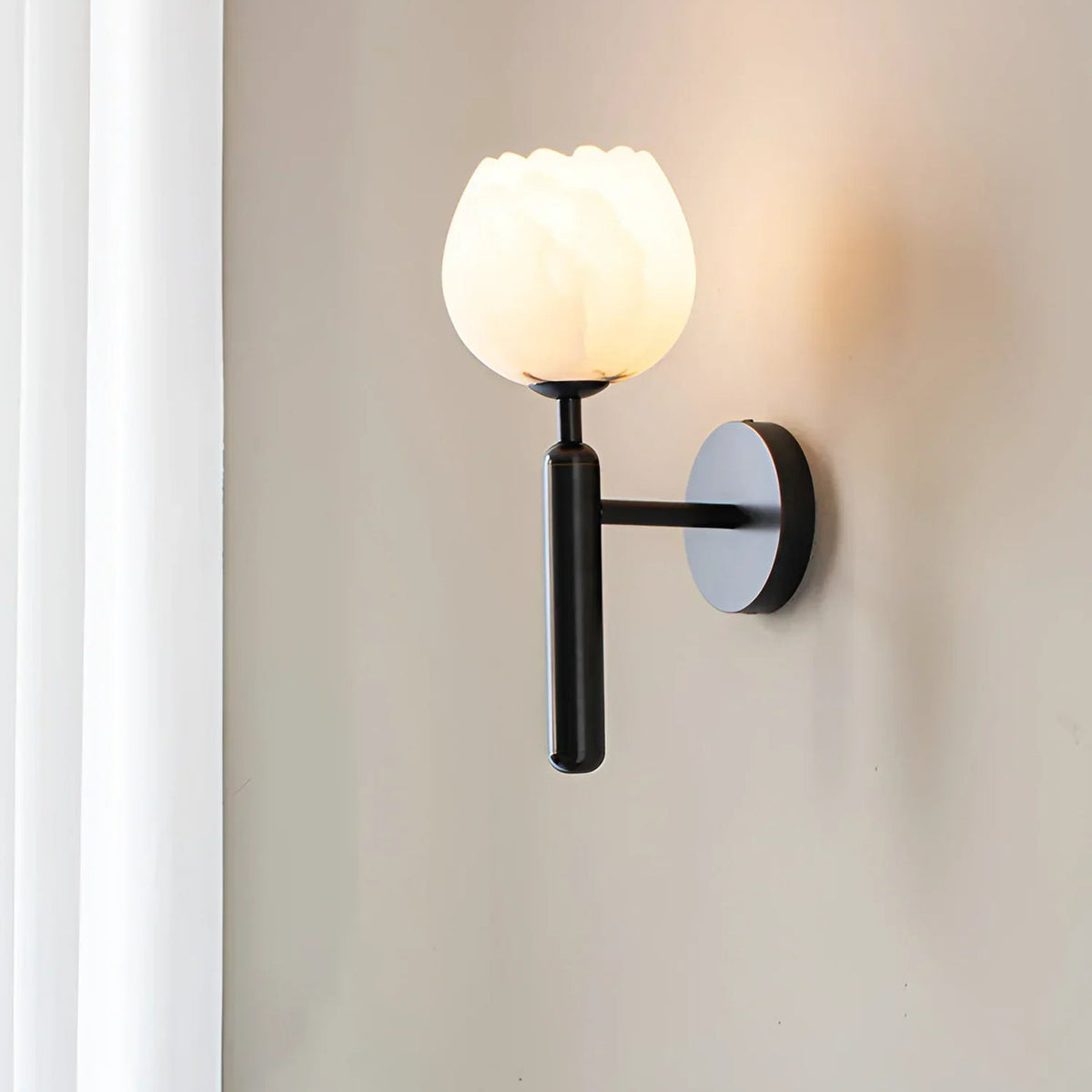 Mian Wall Light in alabaster for Hallway by AUVIELIGHT
