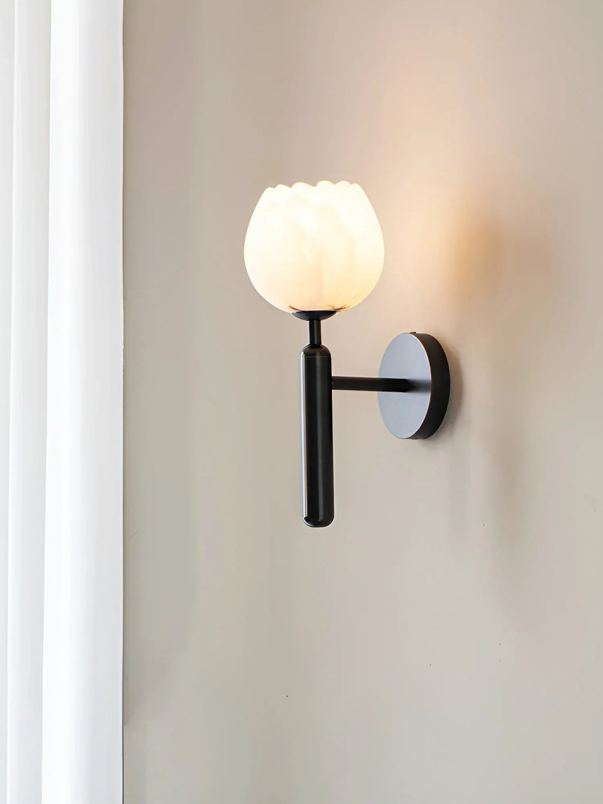 Mian Wall Light in alabaster for Hallway by AUVIELIGHT