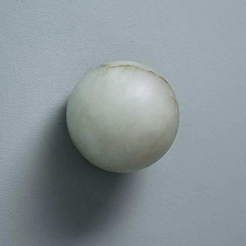 Minimalist Round Wall Sconce in alabaster for Hallway by AUVIELIGHT