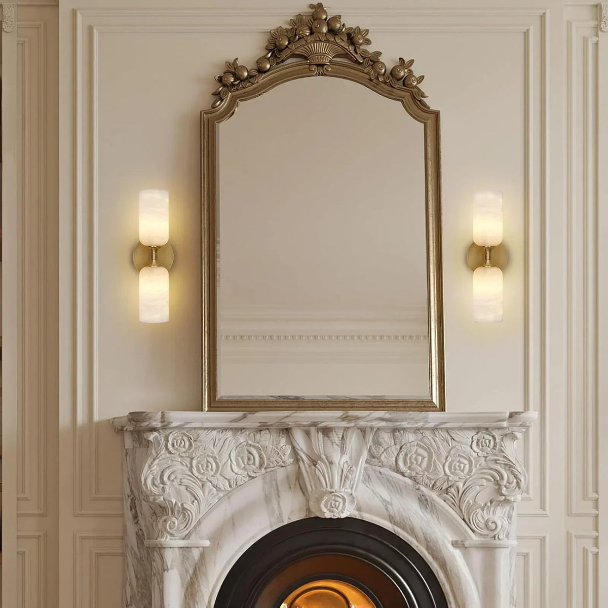 Monty Linear Wall Sconce in alabaster for Hallway by AUVIELIGHT