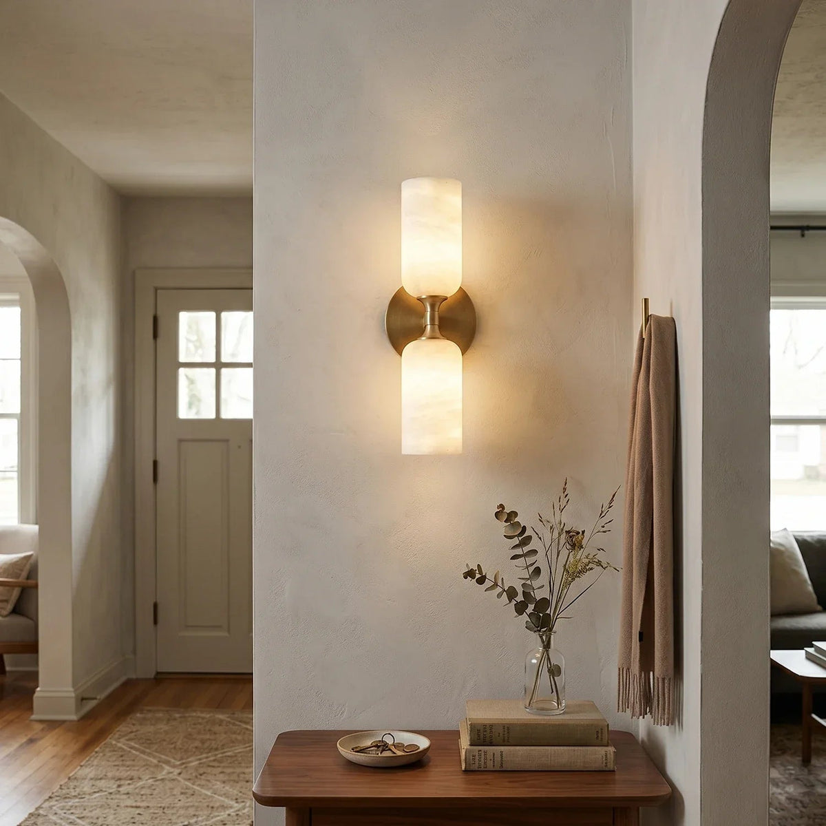 Monty Linear Wall Sconce in alabaster for Hallway by AUVIELIGHT