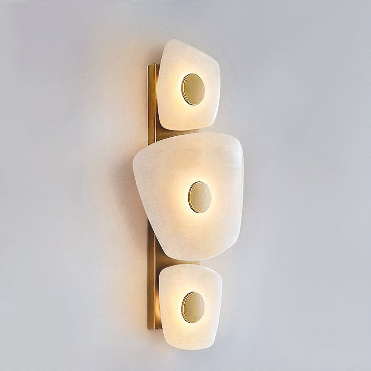 Multi-Tier Wall Sconce in alabaster for Hallway by AUVIELIGHT