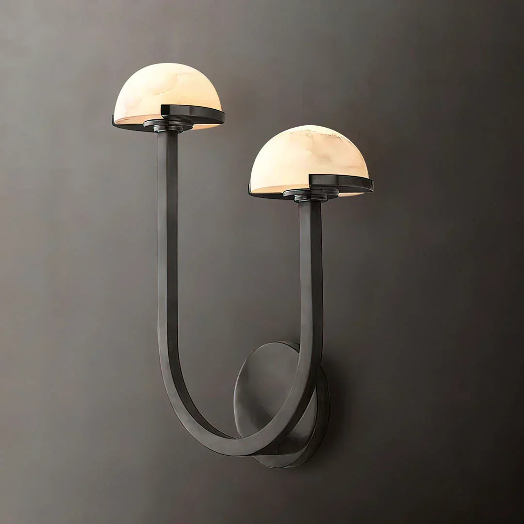 Mushroom Wall Light in alabaster for Hallway by AUVIELIGHT