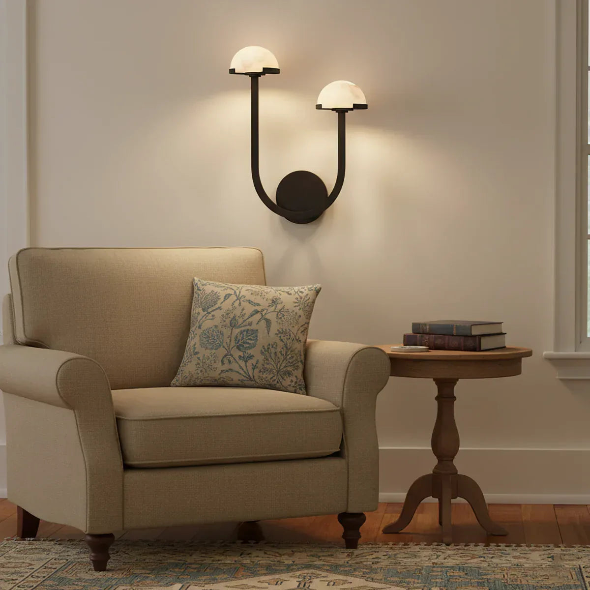 Mushroom Wall Light in alabaster for Hallway by AUVIELIGHT