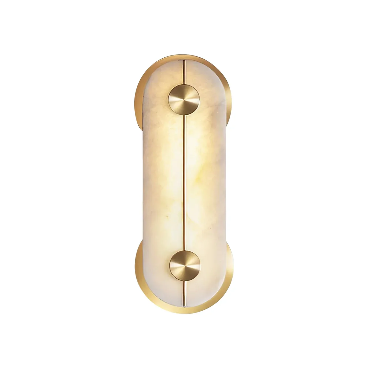 Obvara Oval Wall Light in alabaster for Hallway by AUVIELIGHT, ∅ 6.3″ x H 16.7″ / Gold & White / Warm White and 1 other sizes