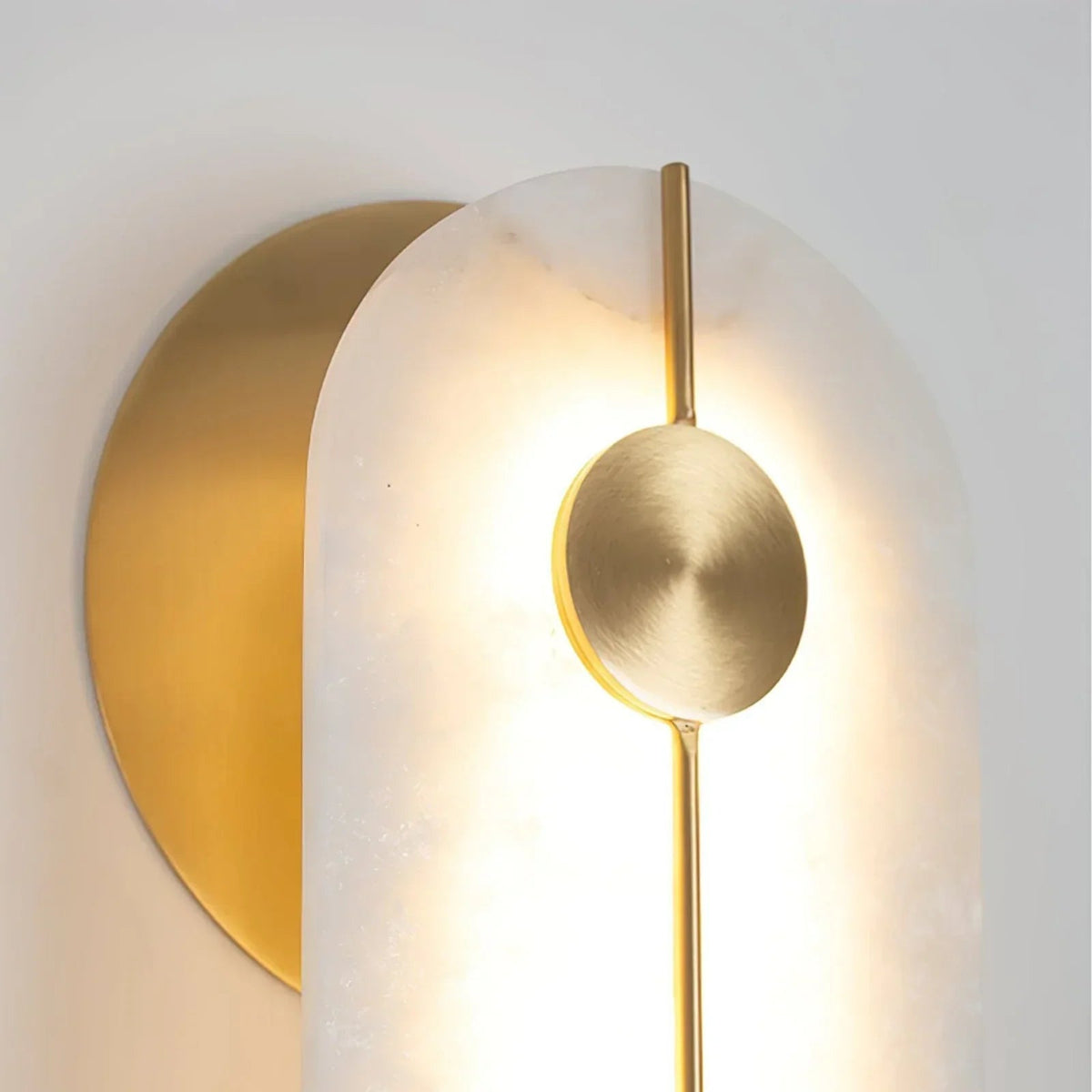Obvara Oval Wall Light in alabaster for Hallway by AUVIELIGHT