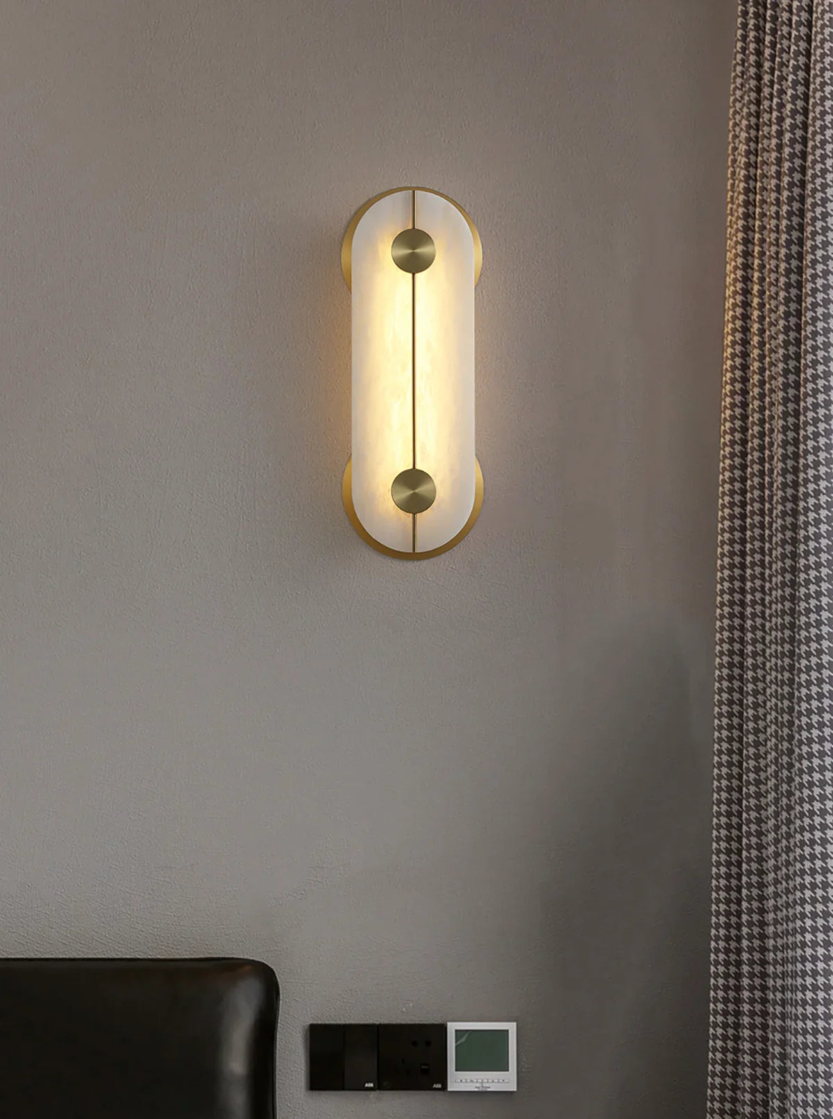 Obvara Oval Wall Light in alabaster for Hallway by AUVIELIGHT