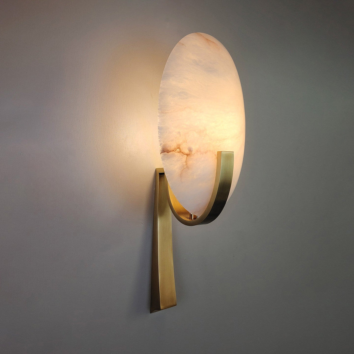 Oval Wall Sconce in alabaster for Hallway by AUVIELIGHT