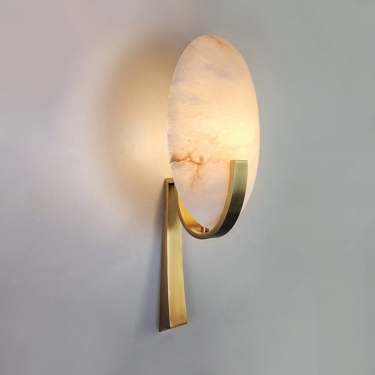Oval Wall Sconce in alabaster for Hallway by AUVIELIGHT