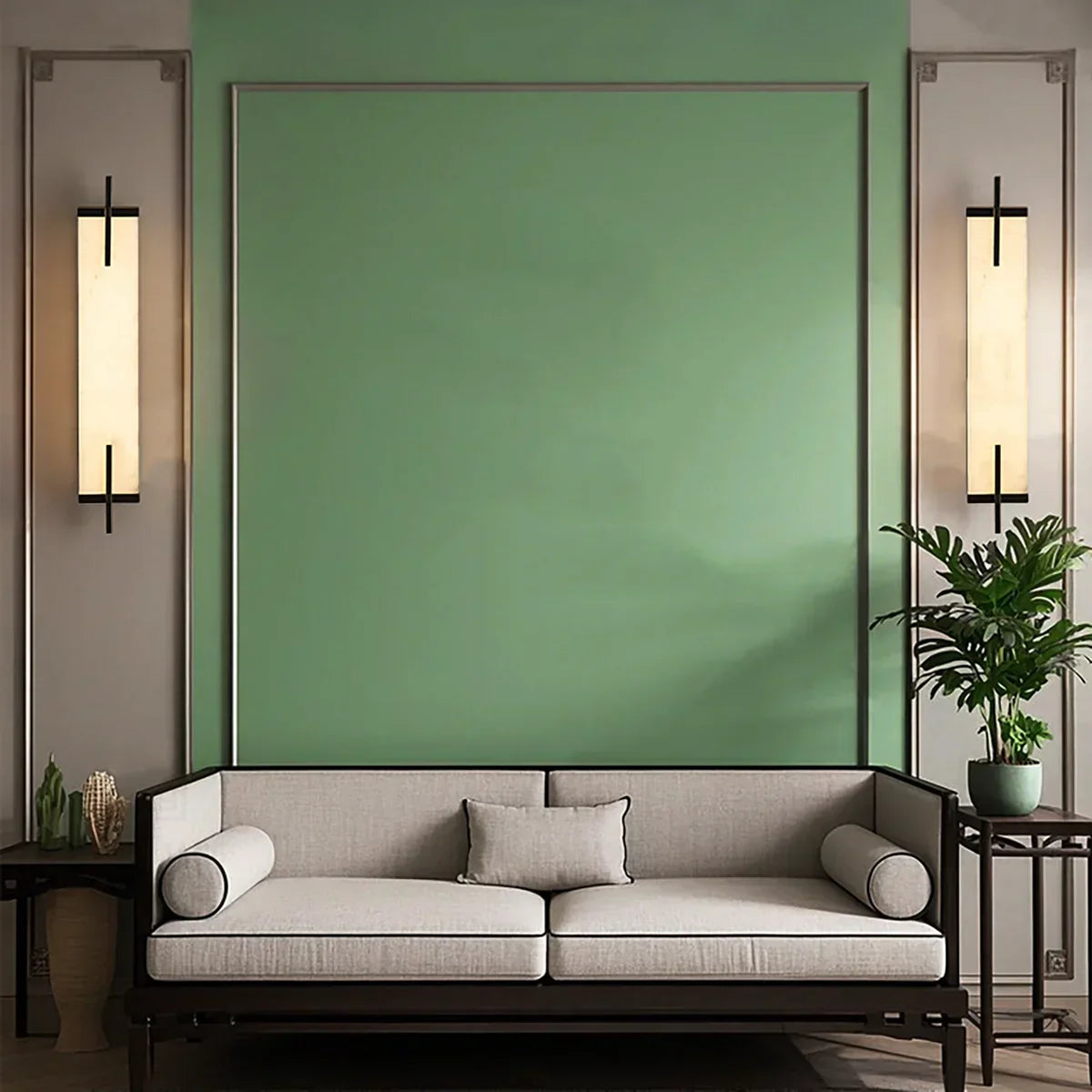 Calliope Rectangle Wall Sconce in alabaster for Hallway by AUVIELIGHT