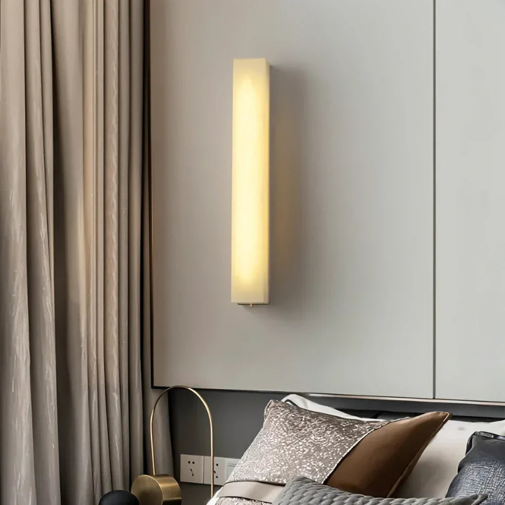 Rectangle Wall Sconce in alabaster for Hallway by AUVIELIGHT