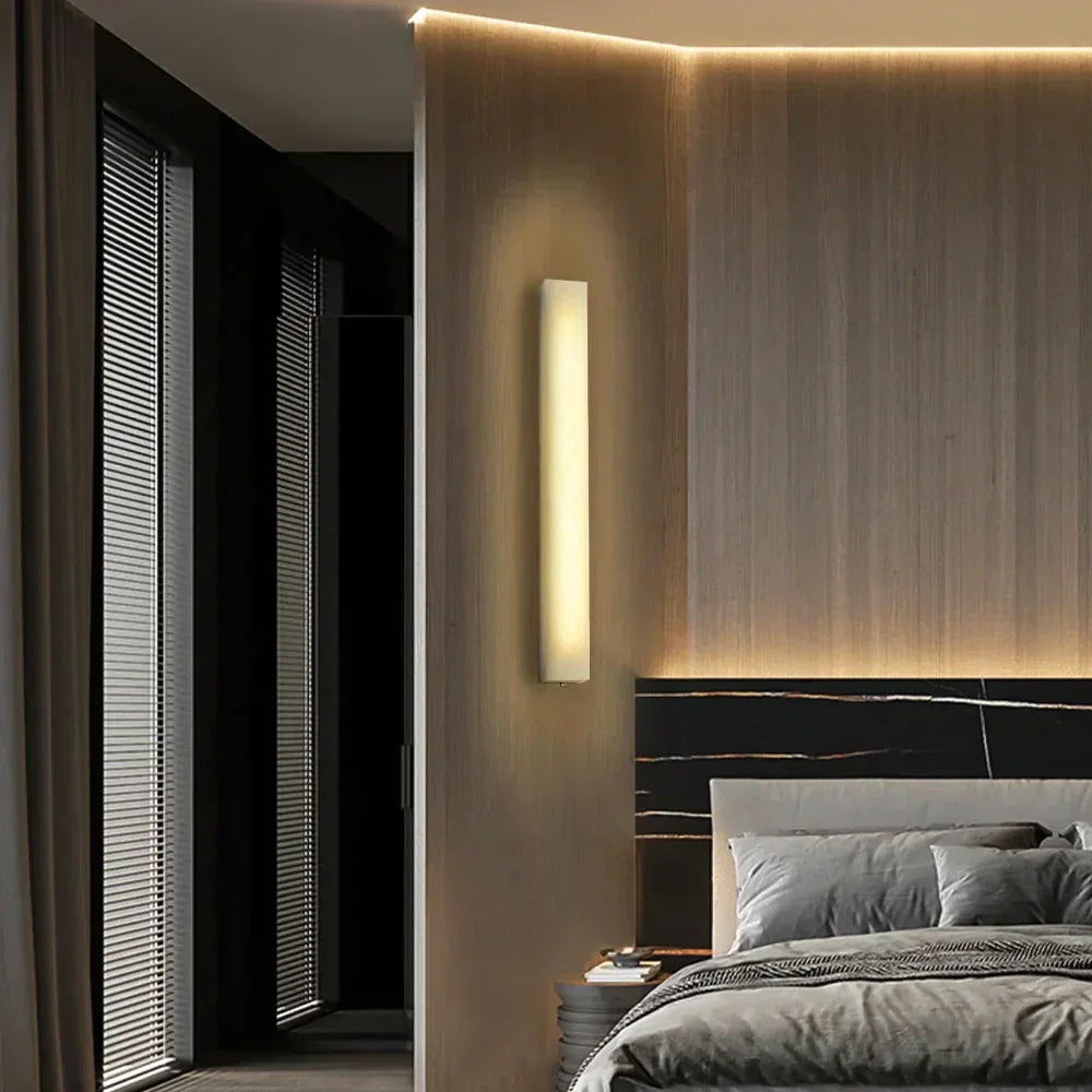 Rectangle Wall Sconce in alabaster for Hallway by AUVIELIGHT