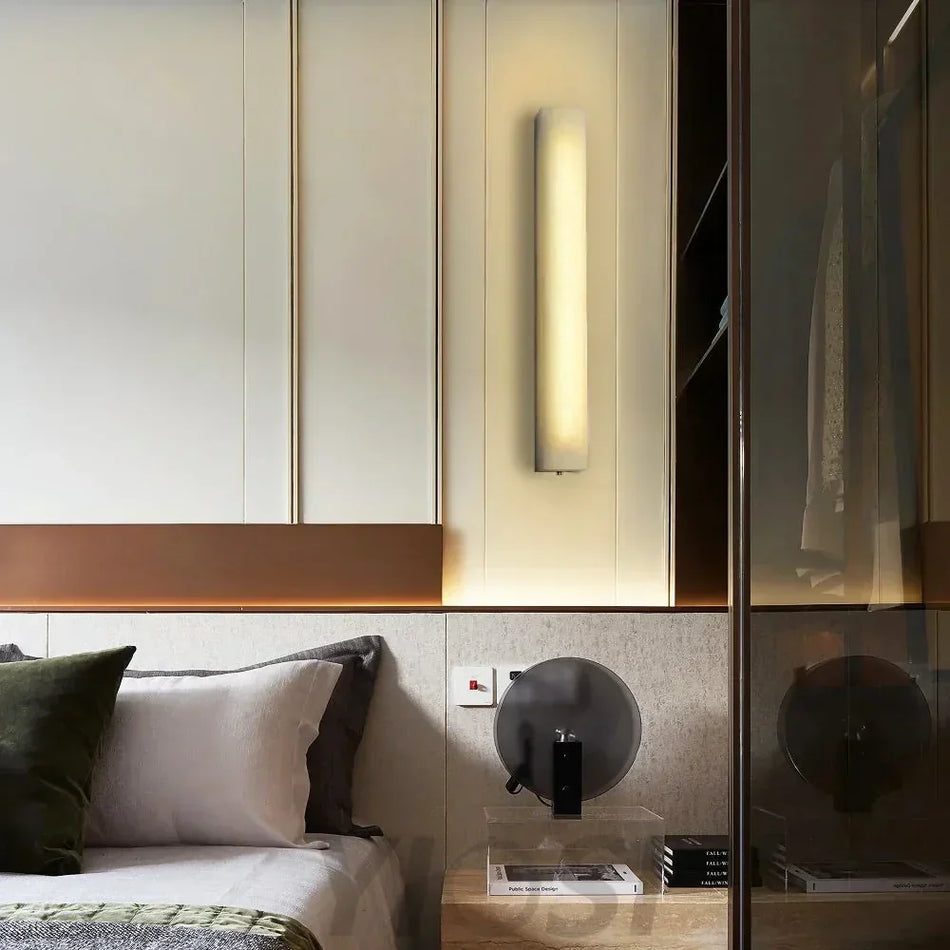 Rectangle Wall Sconce in alabaster for Hallway by AUVIELIGHT