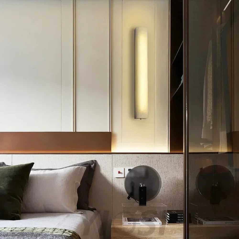 Rectangle Wall Sconce in alabaster for Hallway by AUVIELIGHT