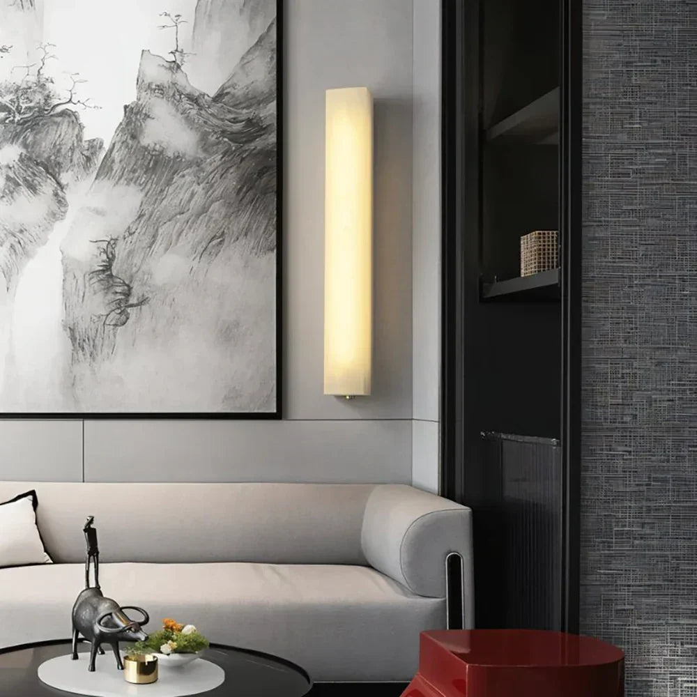 Rectangle Wall Sconce in alabaster for Hallway by AUVIELIGHT