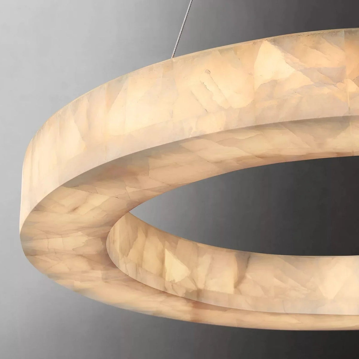 Rivage Round Chandelier in alabaster for Dining Room by AUVIELIGHT