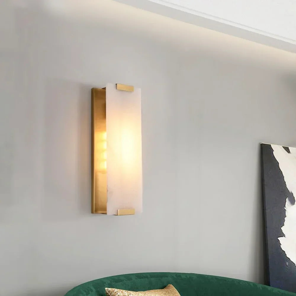 Roux Wall Light in alabaster for Hallway by AUVIELIGHT