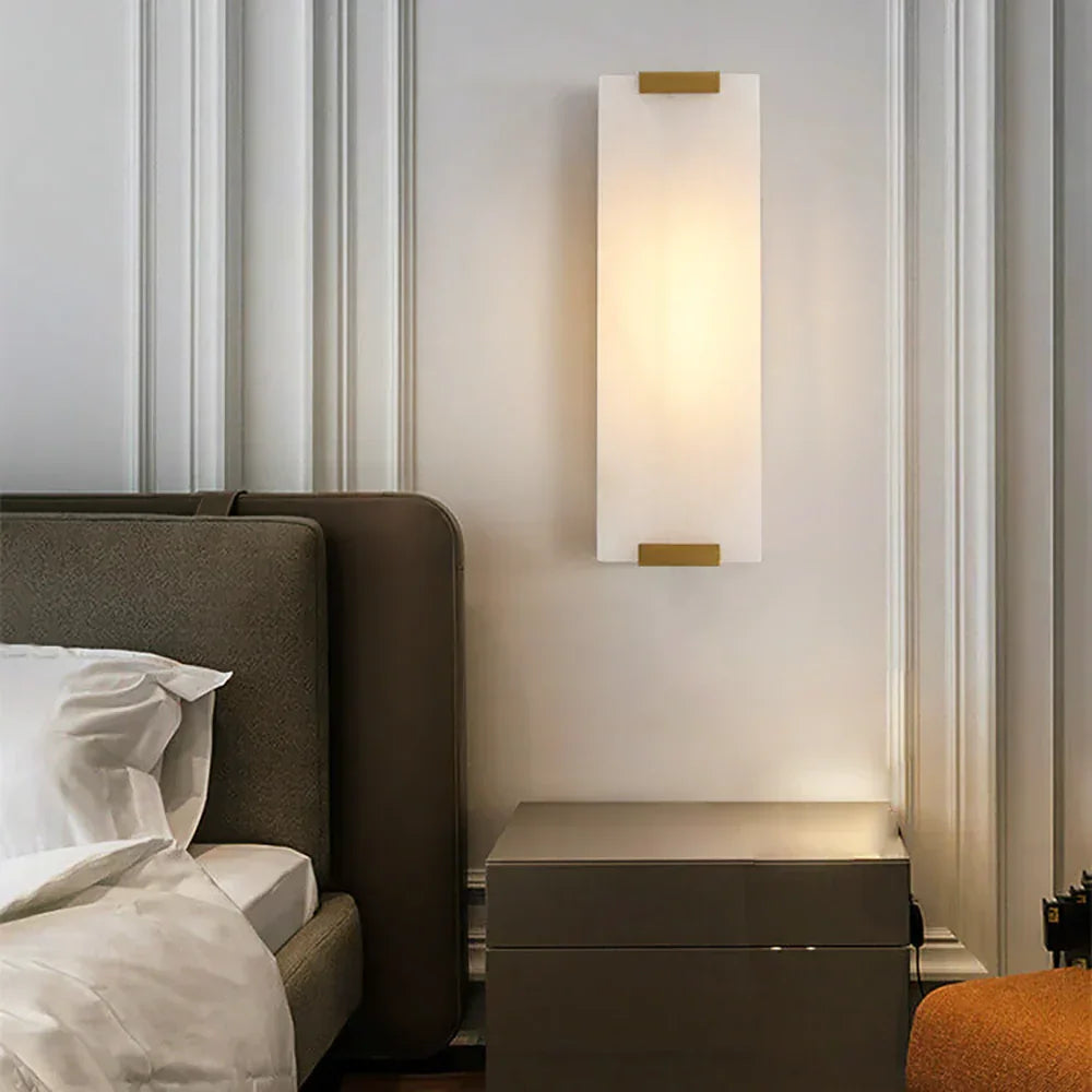 Roux Wall Light in alabaster for Hallway by AUVIELIGHT