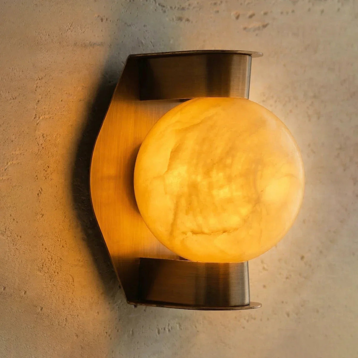 Spherical Wall Light in alabaster for Hallway by AUVIELIGHT