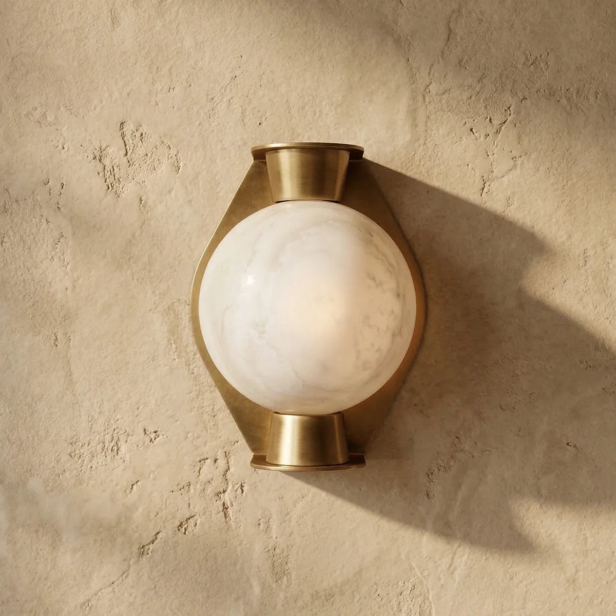Spherical Wall Light in alabaster for Hallway by AUVIELIGHT