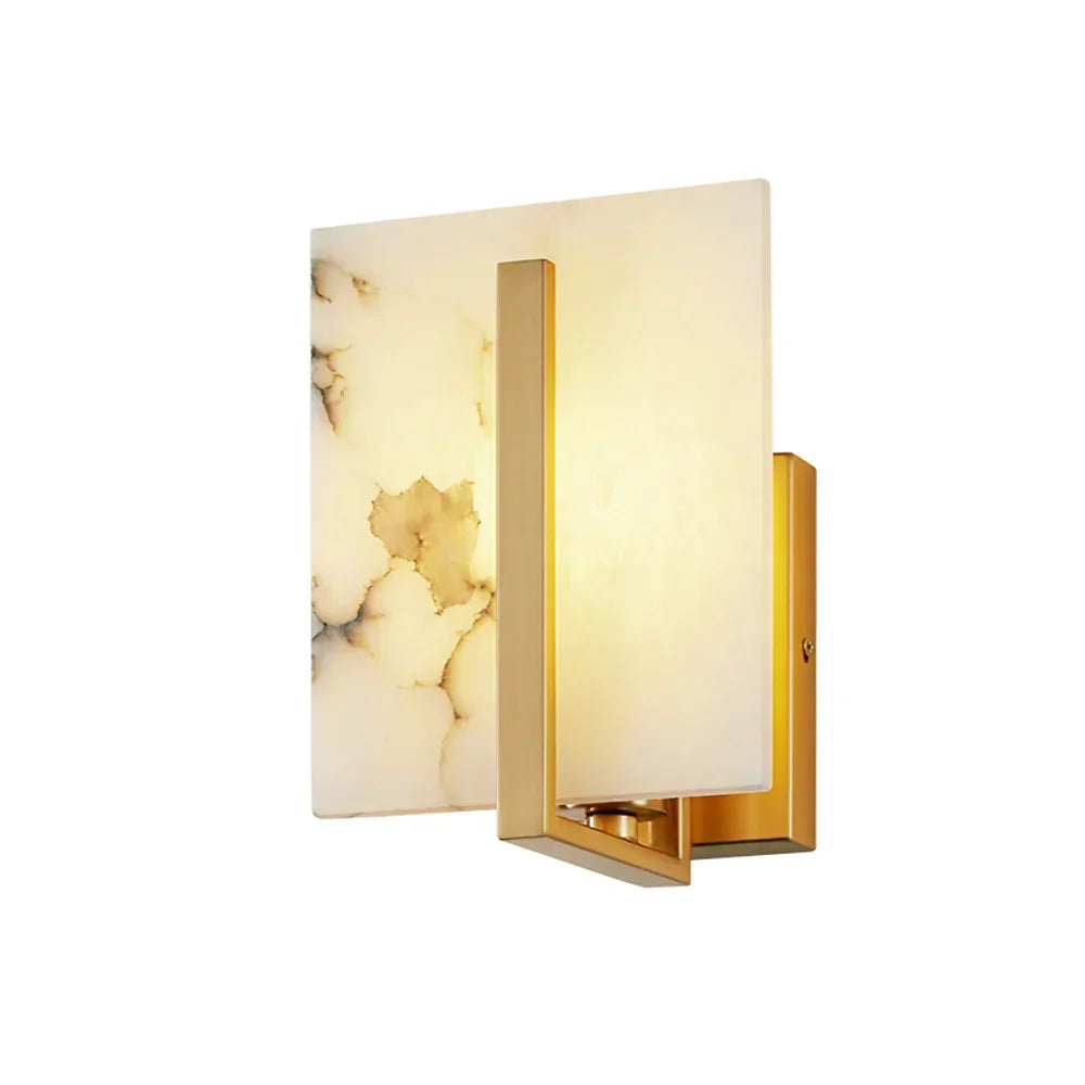 Square Wall Sconce in alabaster for Hallway by AUVIELIGHT