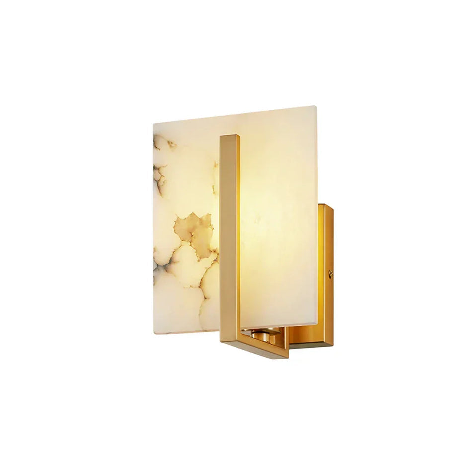 Square Wall Sconce in alabaster for Hallway by AUVIELIGHT