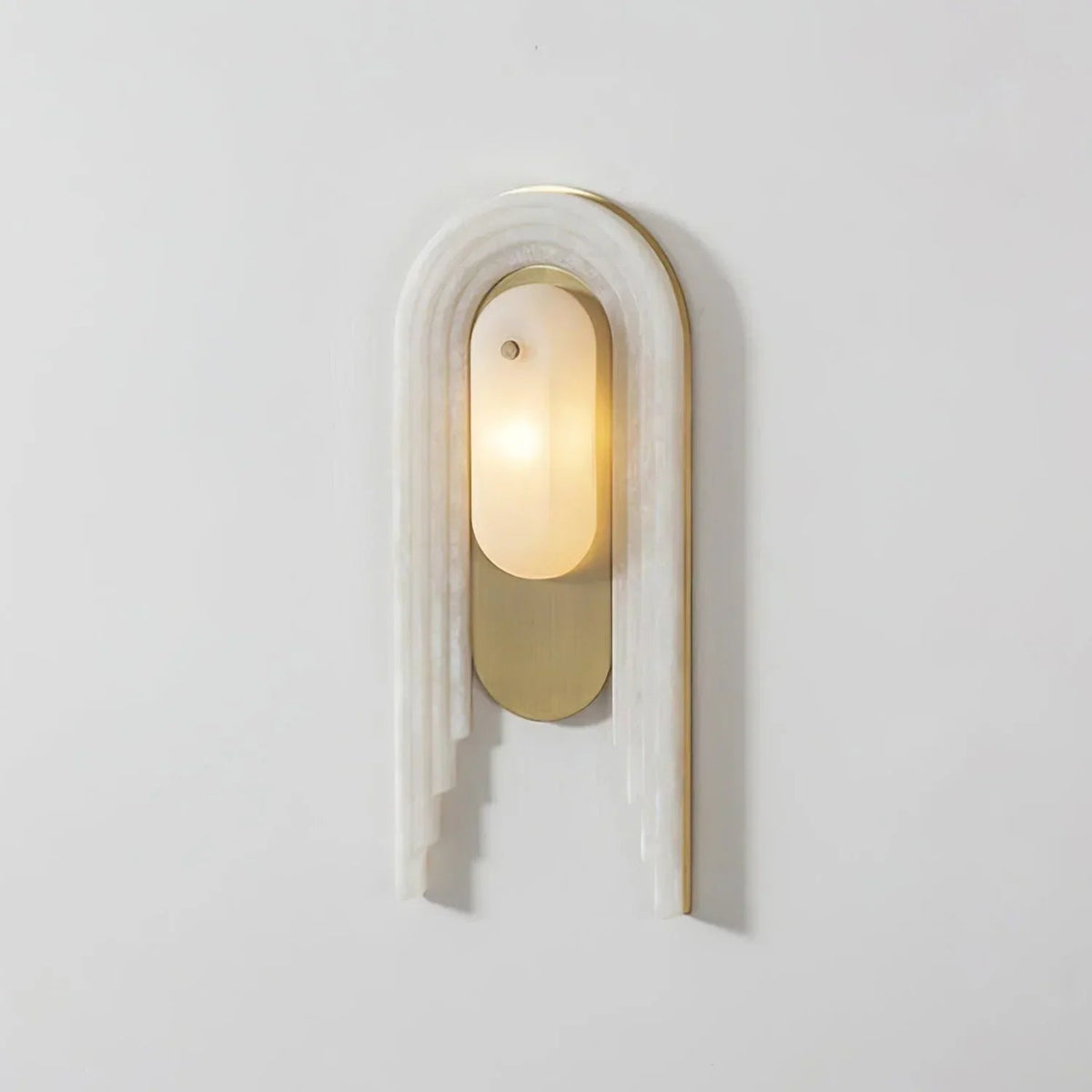 Cascada Stacked Wall Sconce in alabaster for Hallway by AUVIELIGHT