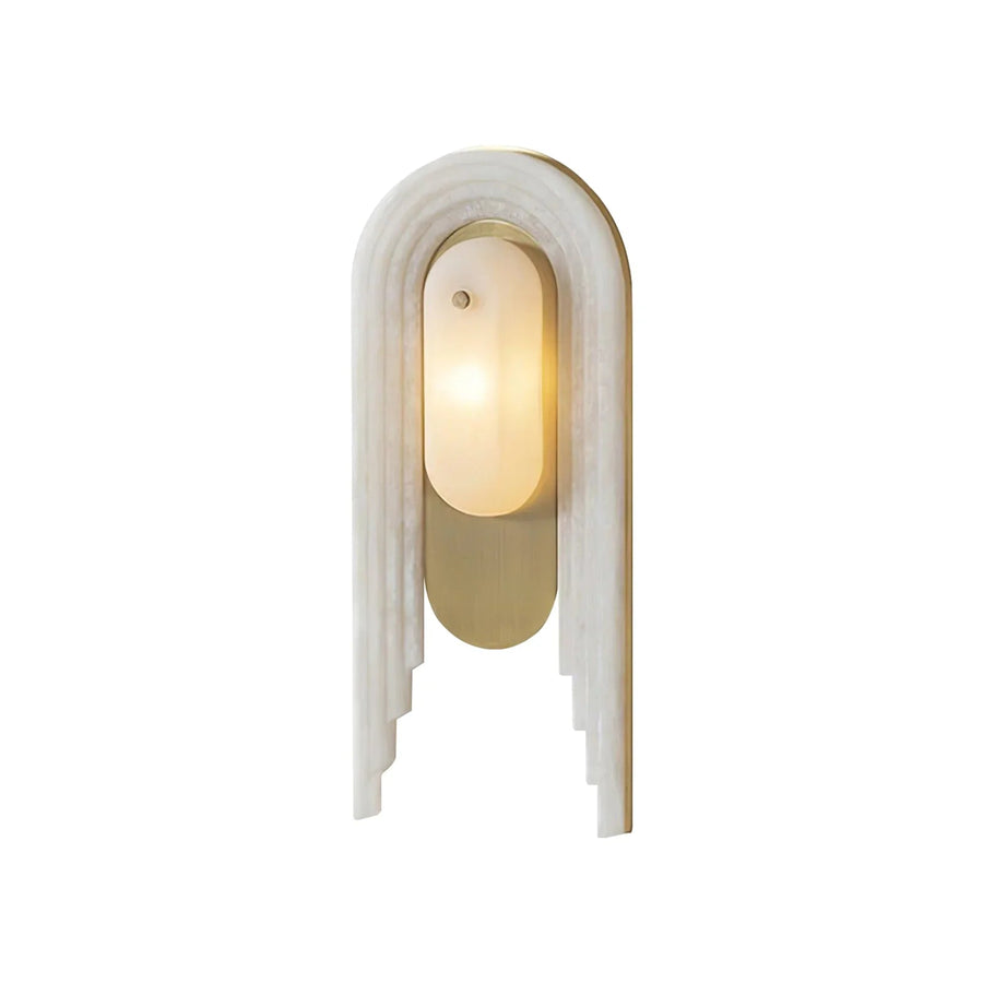 Cascada Stacked Wall Sconce in alabaster for Hallway by AUVIELIGHT