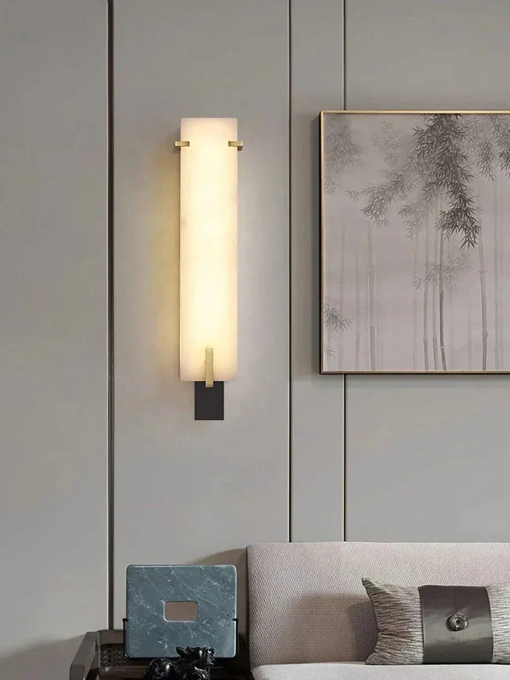 Modern Wall Light in alabaster for Hallway by AUVIELIGHT