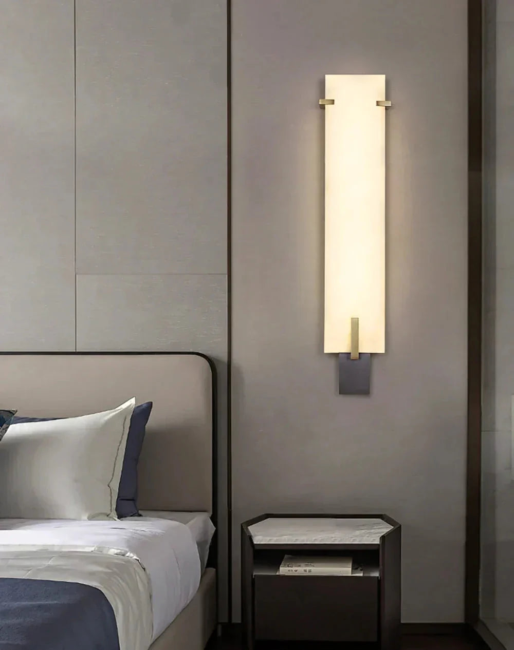 Modern Wall Light in alabaster for Hallway by AUVIELIGHT