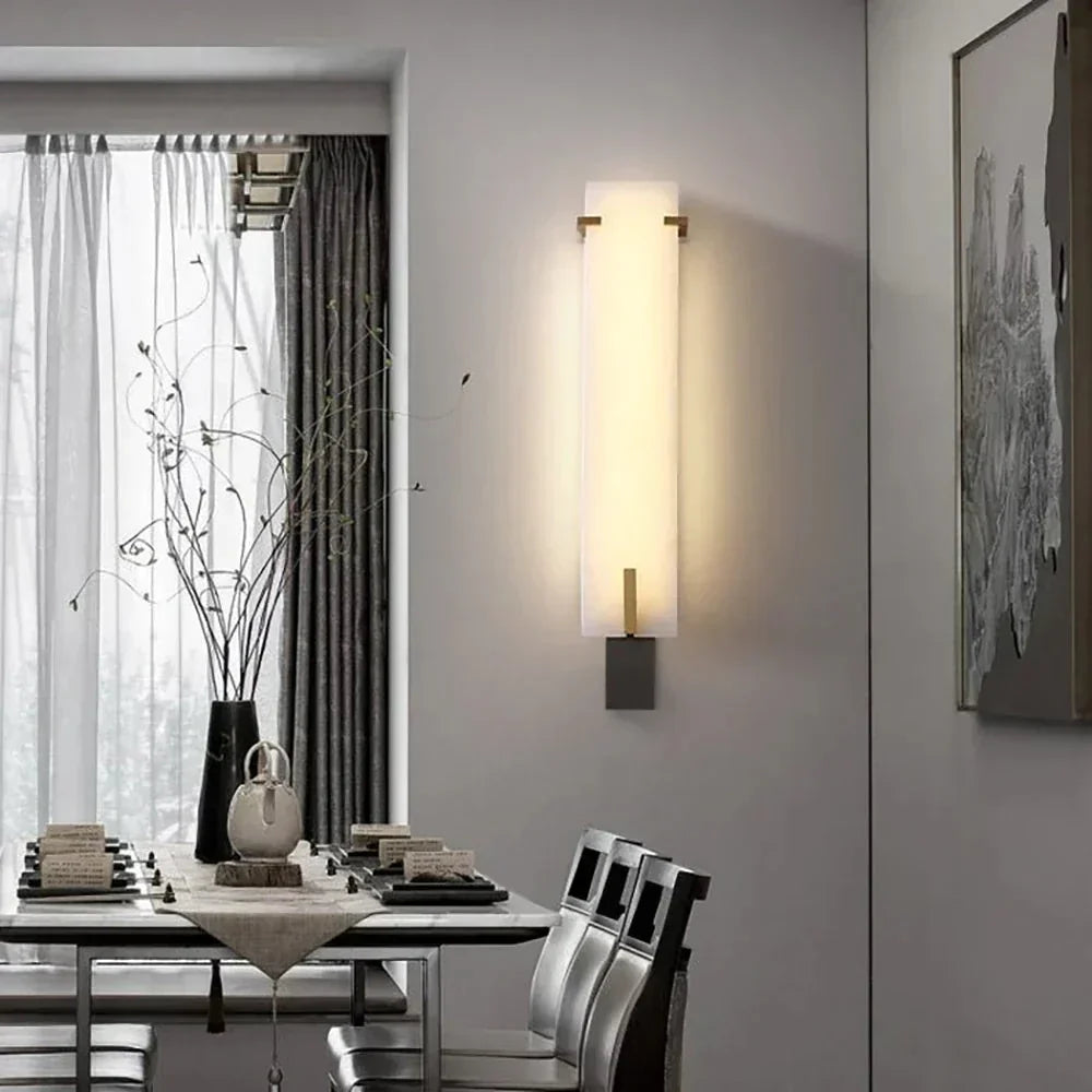 Modern Wall Light in alabaster for Hallway by AUVIELIGHT
