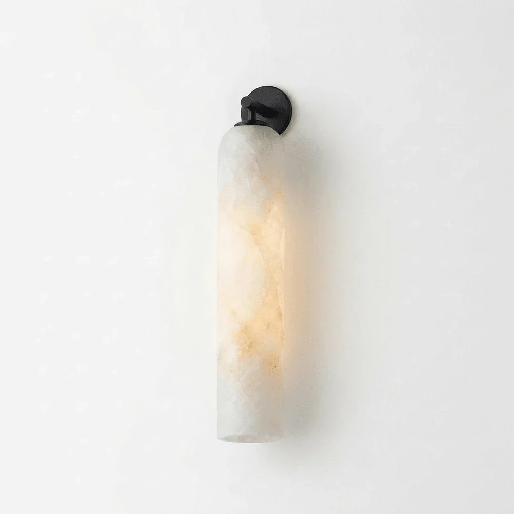 Tube Cylinder Wall Sconce in alabaster for Hallway by AUVIELIGHT
