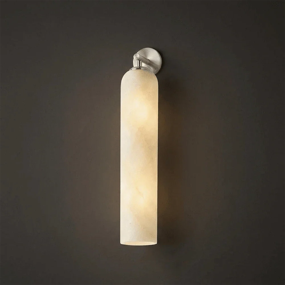 Tube Cylinder Wall Sconce in alabaster for Hallway by AUVIELIGHT