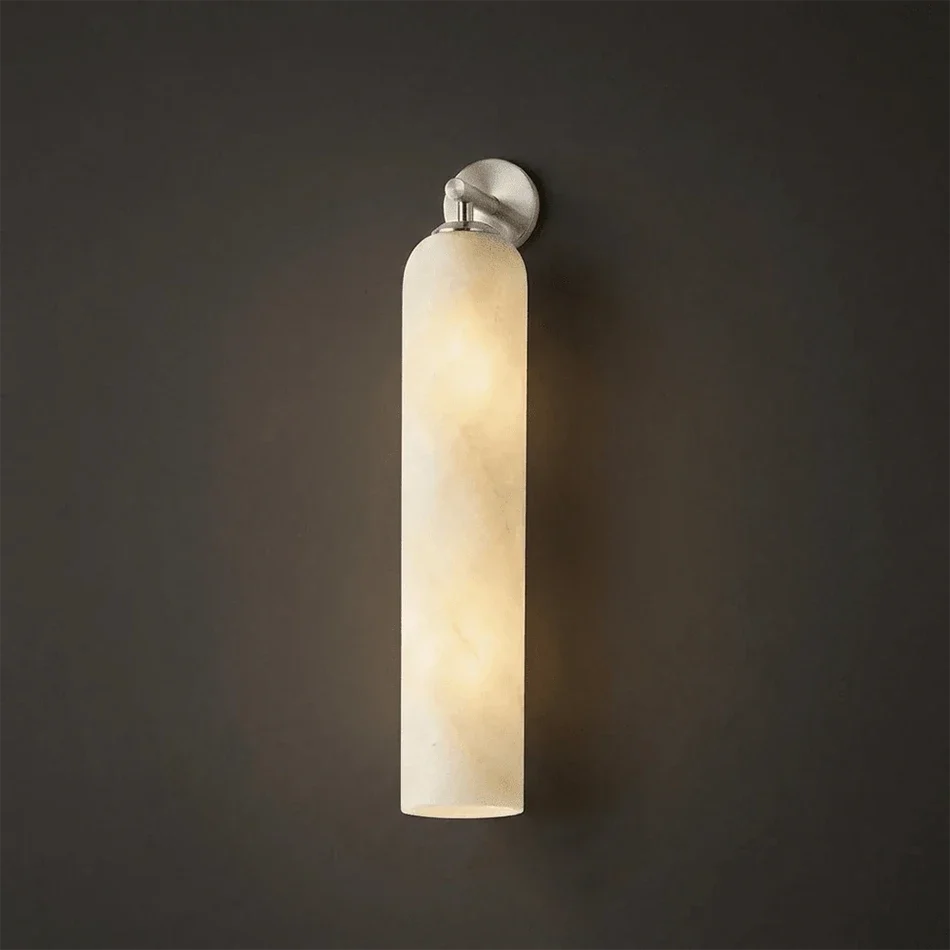 Tube Cylinder Wall Sconce in alabaster for Hallway by AUVIELIGHT