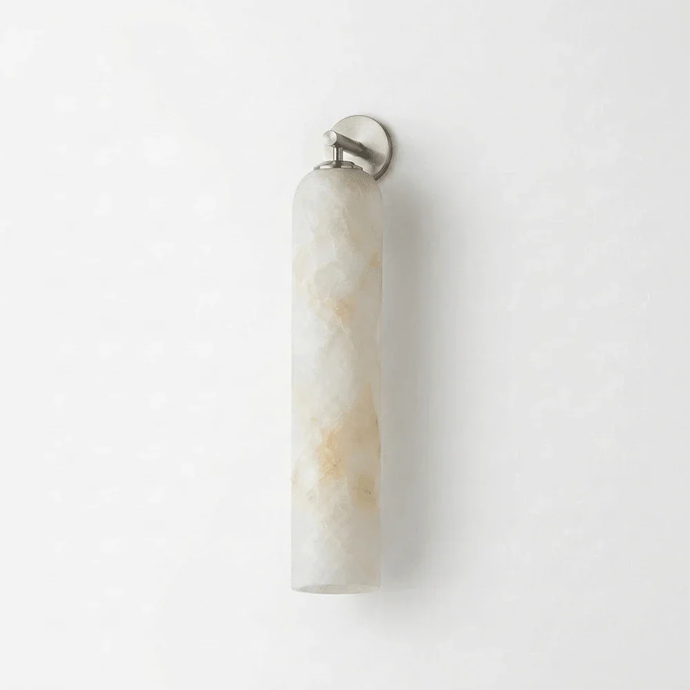 Tube Cylinder Wall Sconce in alabaster for Hallway by AUVIELIGHT