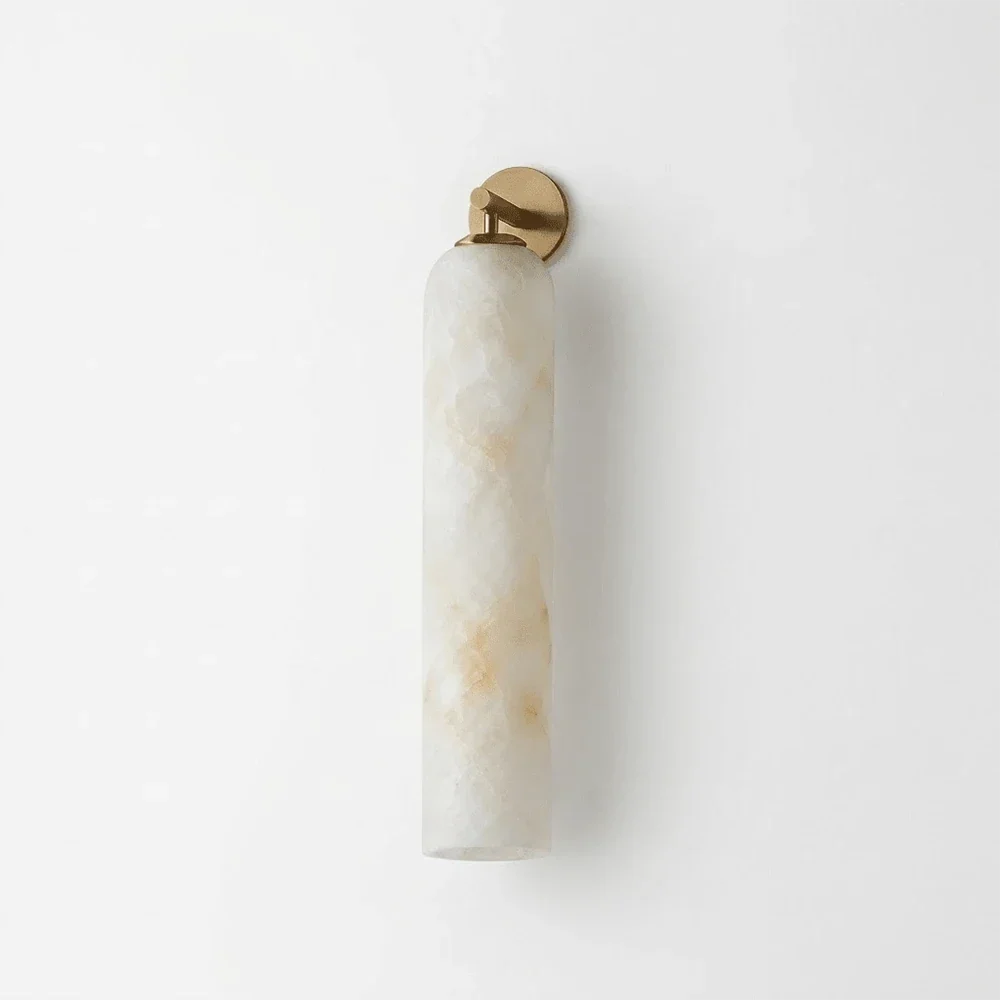 Tube Cylinder Wall Sconce in alabaster for Hallway by AUVIELIGHT